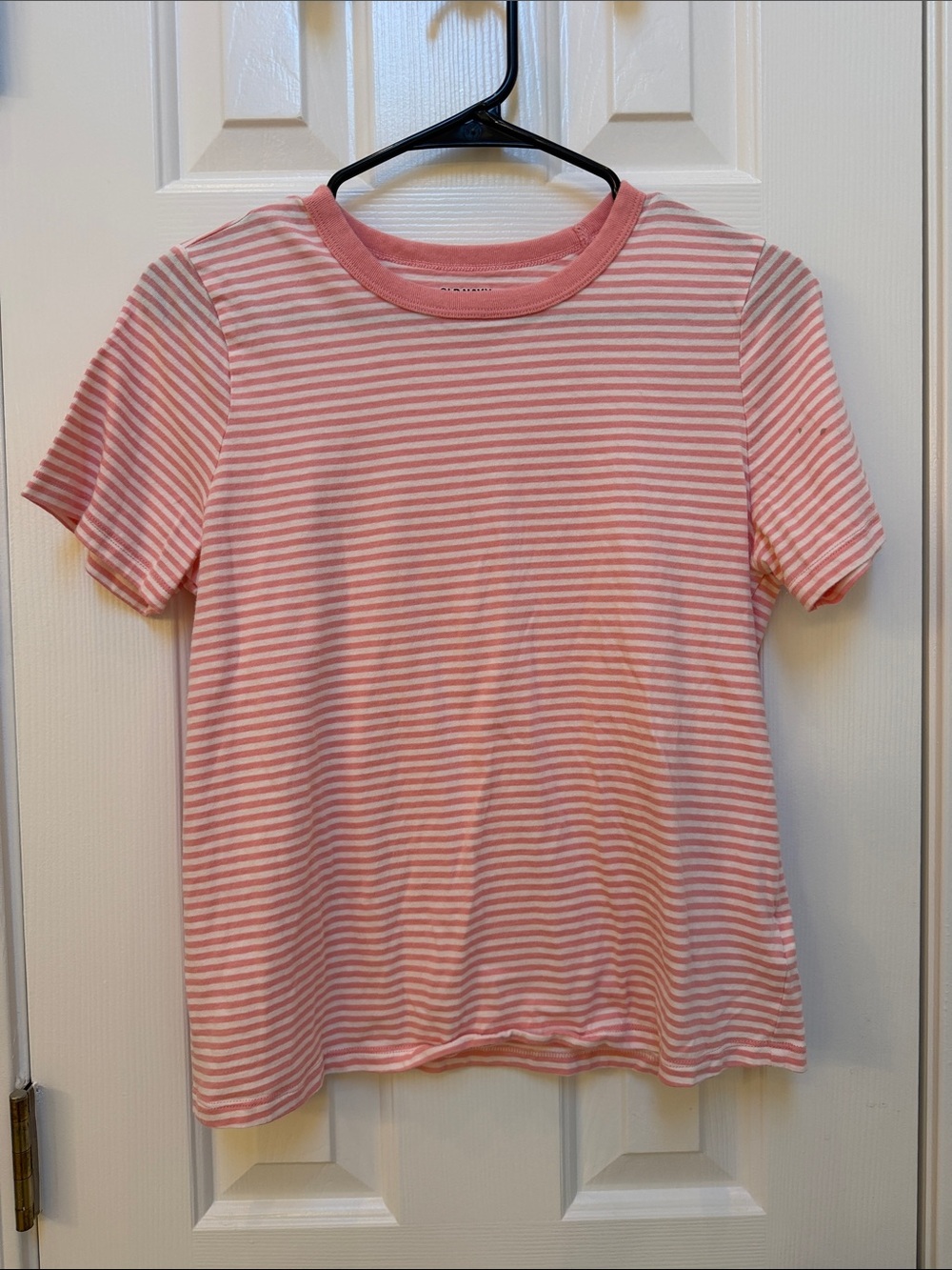 Old Navy Pink & White Striped Short Sleeve Tee